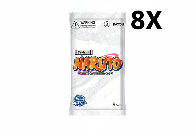 KAYOU Naruto-Smriti Heaven Scroll Collectible Trading Card Booster Pack (8 Packs), Series 1