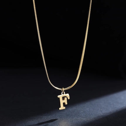 Women’s Elegant Minimalist Initial Necklace, 26-Letter Pendant