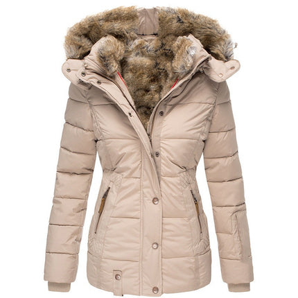 Women's Winter Warm Slim Fit Faux Fur Hooded Coat