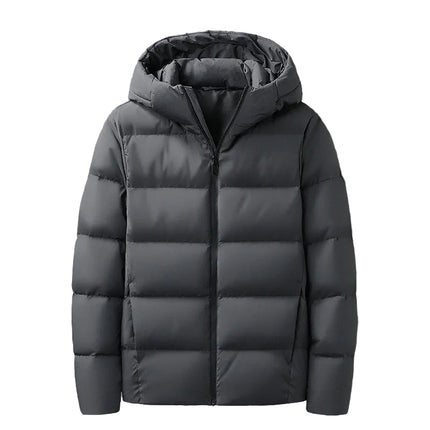 Men’s Lightweight Duck Down Hooded Puffer Winter Jacket