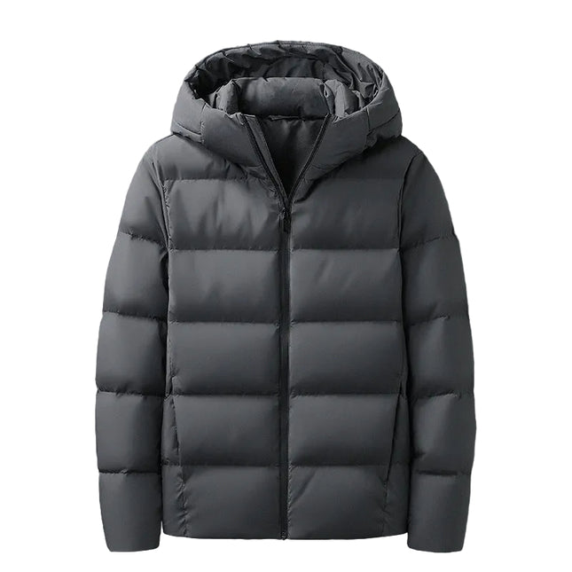 Men’s Lightweight Duck Down Hooded Puffer Winter Jacket
