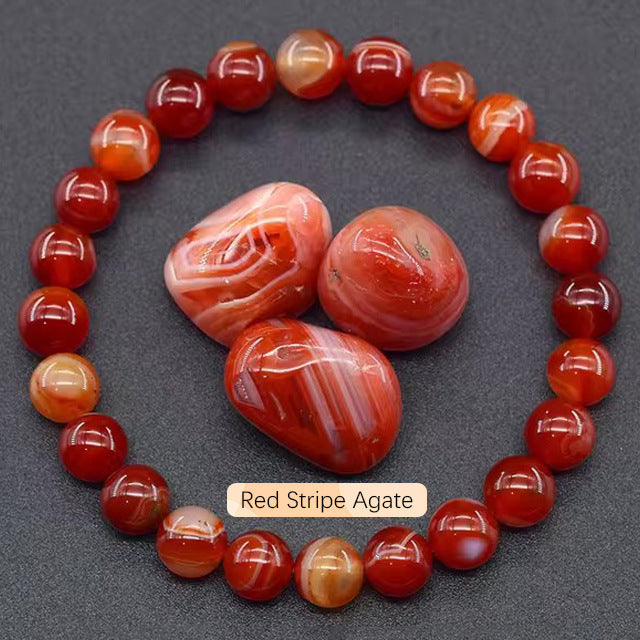 Natural 8mm Handmade Apatite Sunstone Agate Crystal Gemstone Beaded Jewelry Bracelet