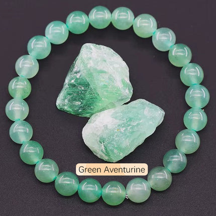 Natural 8mm Handmade Apatite Sunstone Agate Crystal Gemstone Beaded Jewelry Bracelet