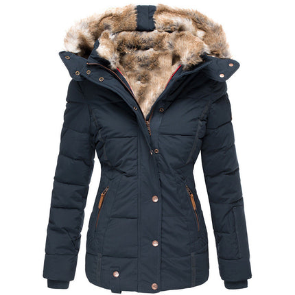 Women's Winter Warm Slim Fit Faux Fur Hooded Coat