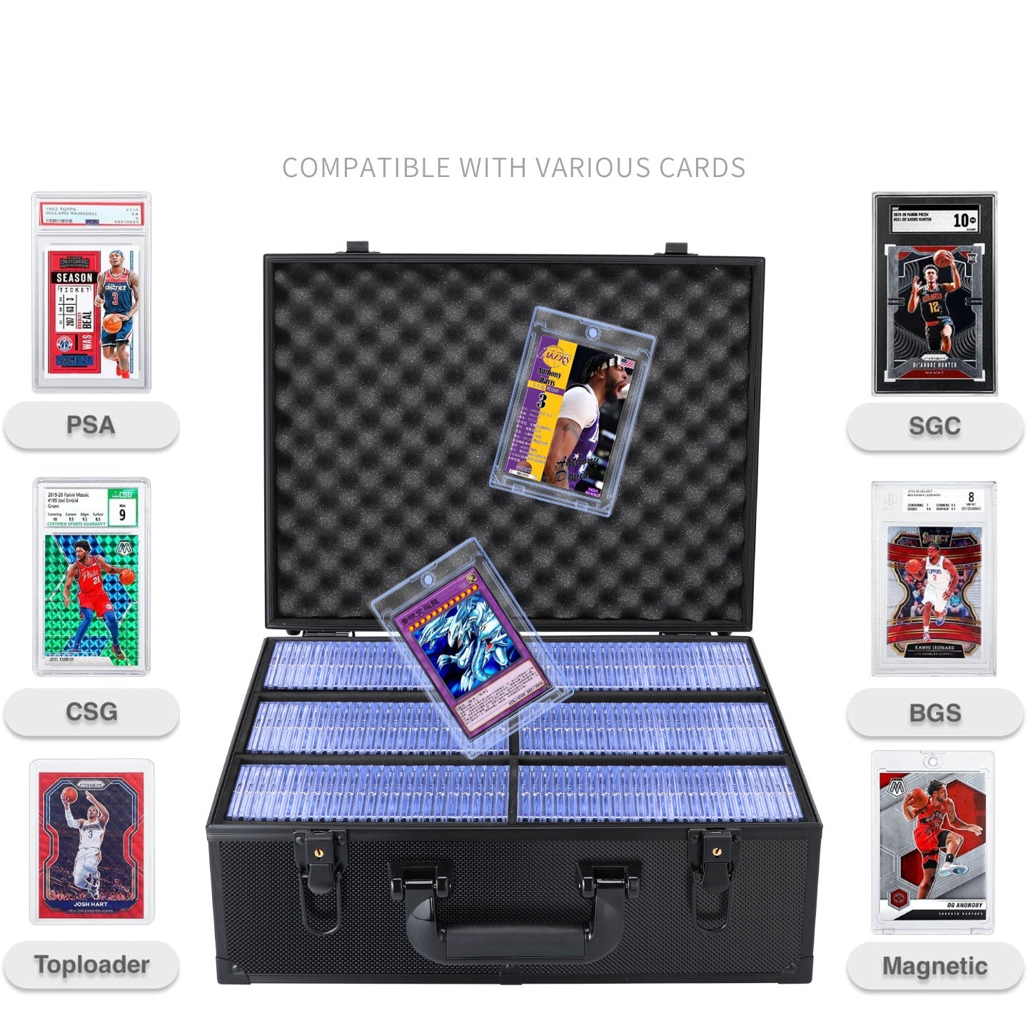 Premium Carbon Fiber Trading Card Storage Case with Lock - PSA, BGS, G Wish Wholesale Premium Carbon Fiber Trading Card Storage Case with Lock - PSA, BGS, G Wish Wholesale