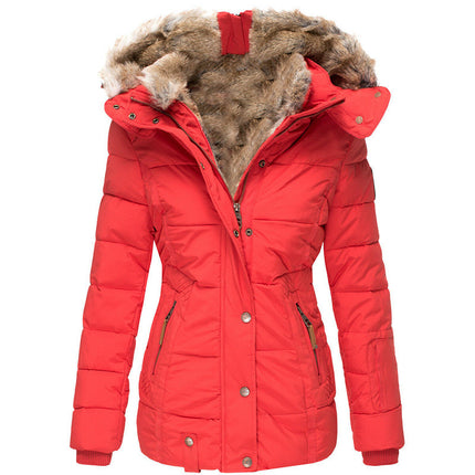 Women's Winter Warm Slim Fit Faux Fur Hooded Coat