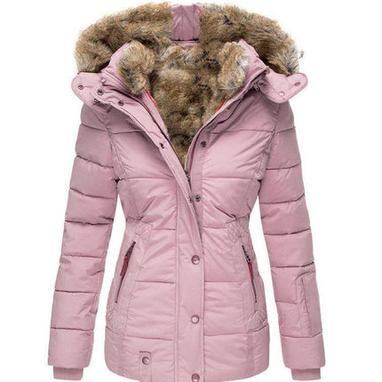 Women's Winter Warm Slim Fit Faux Fur Hooded Coat
