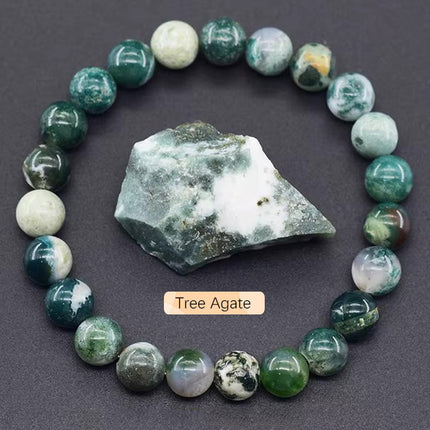Natural 8mm Handmade Apatite Sunstone Agate Crystal Gemstone Beaded Jewelry Bracelet