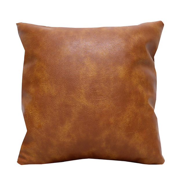 Faux-Leather Scratch-Resistant Decorative Throw Pillow Cover