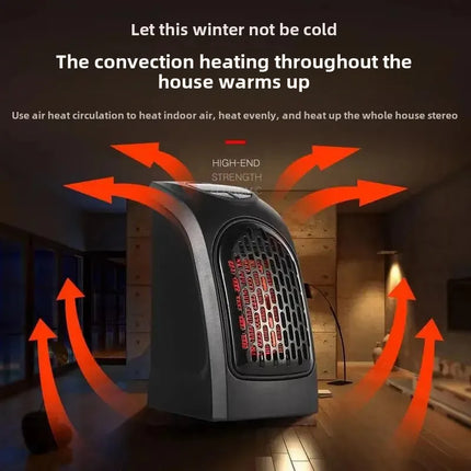 Mini Electric Ceramic Heater Fan with Thermostat, Energy Efficient