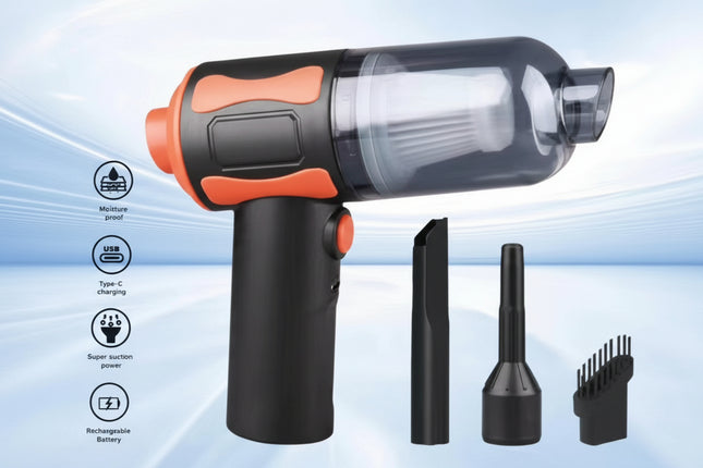 Wireless Handheld Car Vacuum Cleaner – Portable High-Power Rechargeable Cordless Vacuum for Auto Interior Cleaning