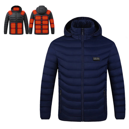 Heated 4-Zone Control Hooded Jacket with 21 Heat Panels for Winter Outdoor Wear