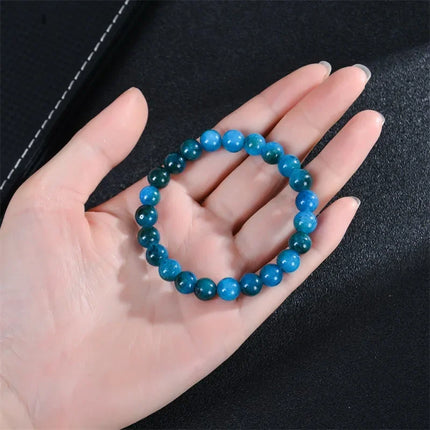 Natural 8mm Handmade Apatite Sunstone Agate Crystal Gemstone Beaded Jewelry Bracelet
