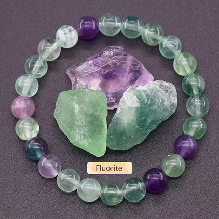 Natural 8mm Handmade Apatite Sunstone Agate Crystal Gemstone Beaded Jewelry Bracelet