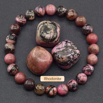 Natural 8mm Handmade Apatite Sunstone Agate Crystal Gemstone Beaded Jewelry Bracelet
