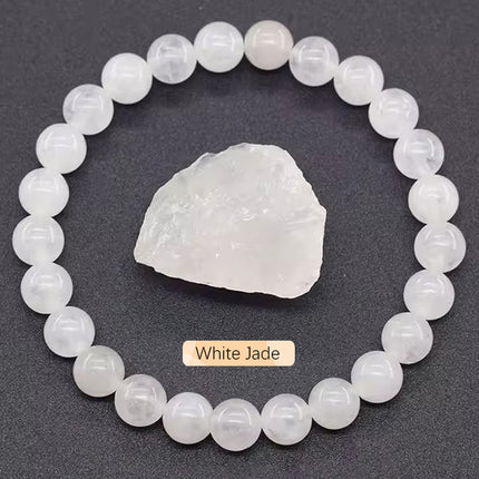 Natural 8mm Handmade Apatite Sunstone Agate Crystal Gemstone Beaded Jewelry Bracelet