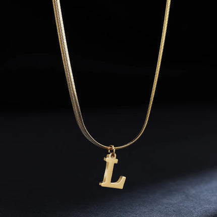 Women’s Elegant Minimalist Initial Necklace, 26-Letter Pendant