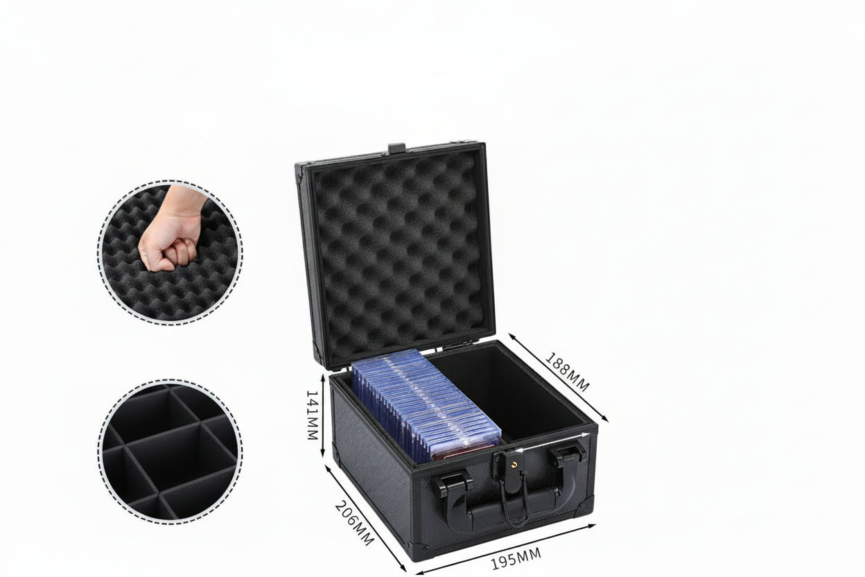 Premium Carbon Fiber Trading Card Storage Case with Lock - PSA, BGS, G Wish Wholesale Premium Carbon Fiber Trading Card Storage Case with Lock - PSA, BGS, G Wish Wholesale