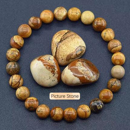 Natural 8mm Handmade Apatite Sunstone Agate Crystal Gemstone Beaded Jewelry Bracelet