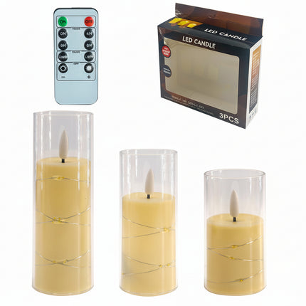 Battery Powered Flameless LED Candles with Remote, Fairy Lights for Home Decor