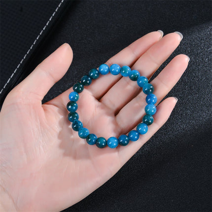 Natural 8mm Handmade Apatite Sunstone Agate Crystal Gemstone Beaded Jewelry Bracelet