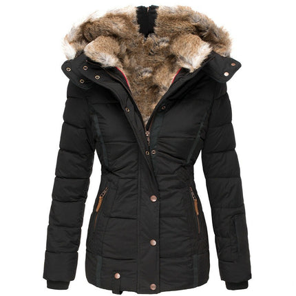 Women's Winter Warm Slim Fit Faux Fur Hooded Coat