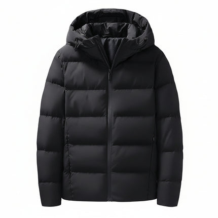 Men’s Lightweight Duck Down Hooded Puffer Winter Jacket