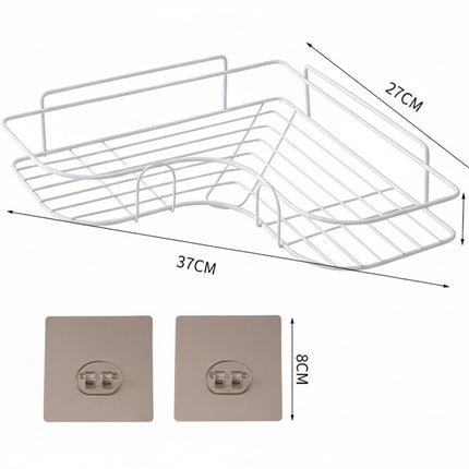 Corner Organizer for Bathroom Shower and Kitchen Caddy with Wall-Mount Adhesives