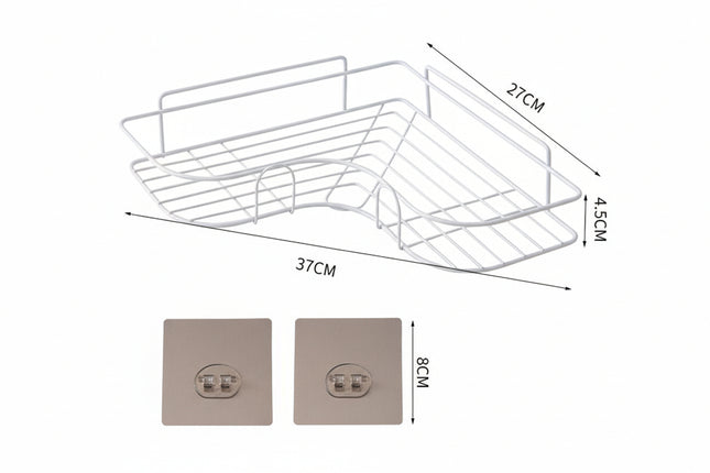 Corner Organizer for Bathroom Shower and Kitchen Caddy with Wall-Mount Adhesives