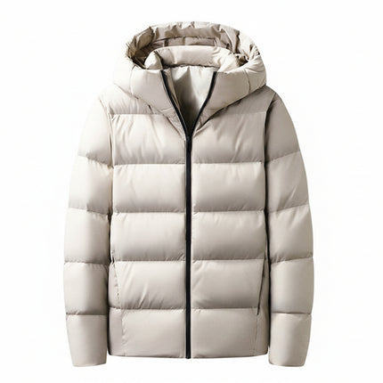 Men’s Lightweight Duck Down Hooded Puffer Winter Jacket