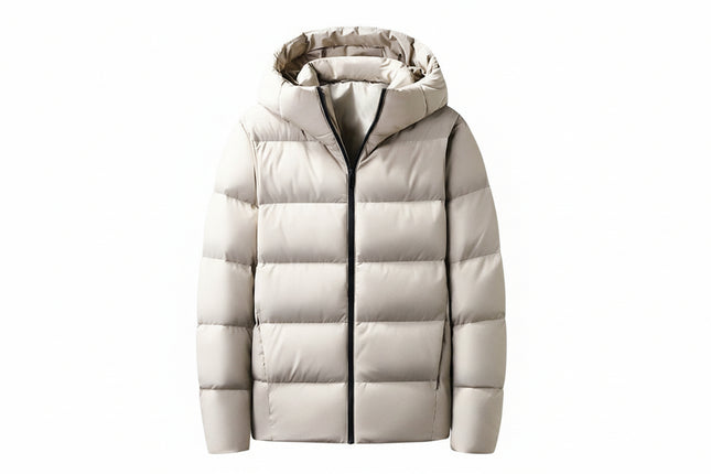 Men’s Lightweight Duck Down Hooded Puffer Winter Jacket