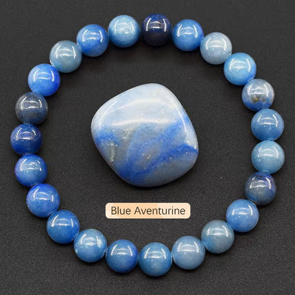 Natural 8mm Handmade Apatite Sunstone Agate Crystal Gemstone Beaded Jewelry Bracelet