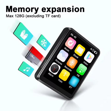 2.4 inch Full Touch Screen Bluetooth 5.3 HIFI MP3 Music MP4 Video Player