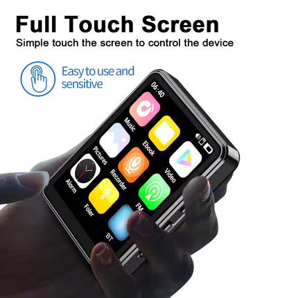 2.4 inch Full Touch Screen Bluetooth 5.3 HIFI MP3 Music MP4 Video Player