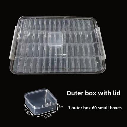 60 Box Storage Set with A4 File Storage Box | Clear PET Organizer for Beads Rhinestones Crafts