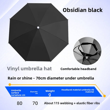 Hands-Free Umbrella Hat with UPF 40+ Protection – Lightweight Alloy Frame, Custom Logo Available for Outdoor Fishing & Hiking