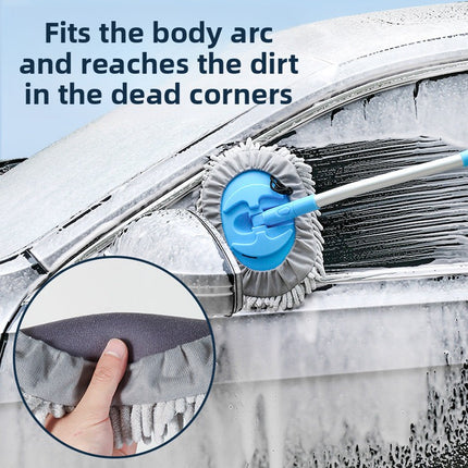 Adjustable Telescoping Car Wash Brush with Angled Handle for Effortless Cleaning