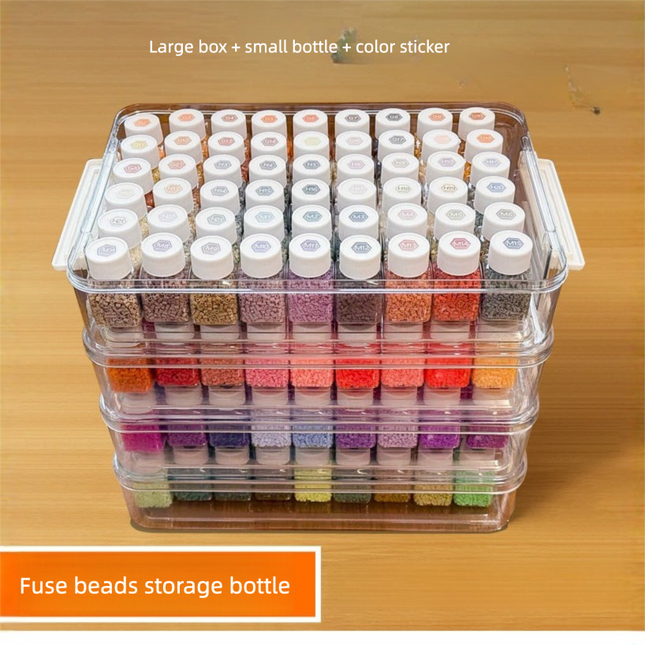 10g Bead Storage Box with Folding Funnel | Snap Lock PP Organizer for Fuse Beads Diamond Painting
