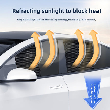 Magnetic Car Sunshade Curtains - Dual Layer Side Window Shades for UV Protection & Heat Blocking