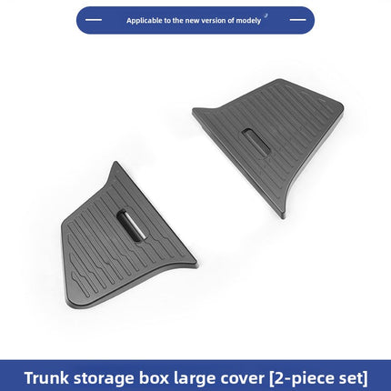 Tesla Model Y Trunk Side Storage Box Set | TPE Waterproof Organizer with Pull Handle Cover 4 Piece
