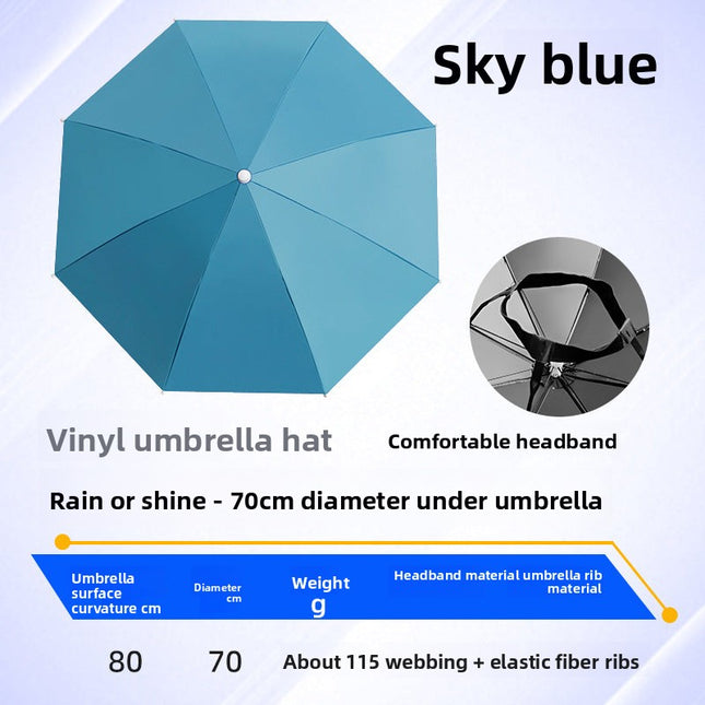 Hands-Free Umbrella Hat with UPF 40+ Protection – Lightweight Alloy Frame, Custom Logo Available for Outdoor Fishing & Hiking