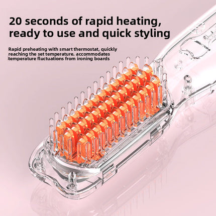 Wireless Heated Brush with Negative Ion Technology for Frizz-Free Hair Straightening & Styling