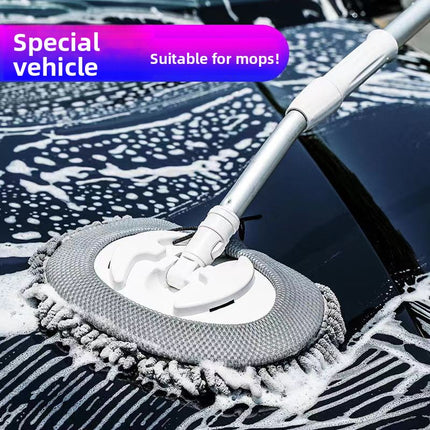 360° Rotating Car Wash Mop with Extendable Bendable Handle - Soft Microfiber for Wet & Dry Cleaning