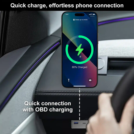 Tesla Model 3/Y Juniper OBD Hub Adapter 36W USB-A & USB-C Dual Port Fast Charger
